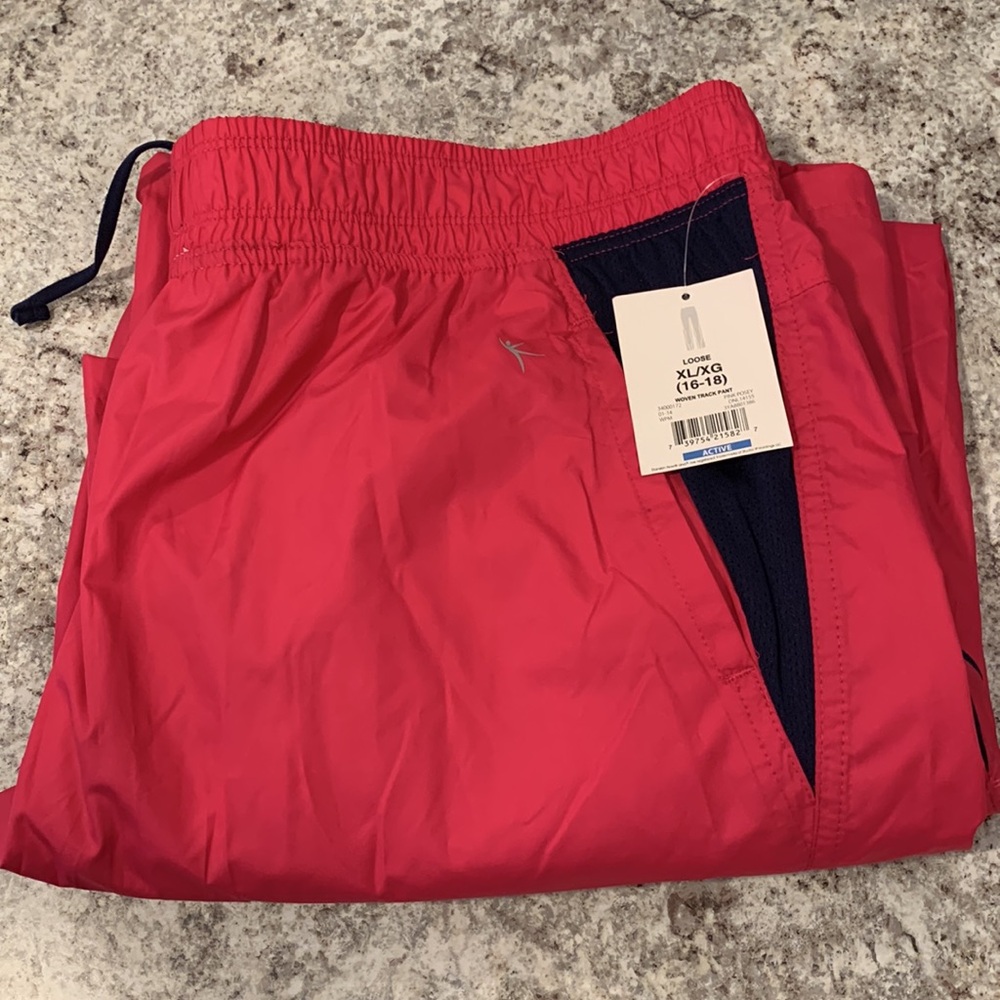 Size 16-18 Danskin work out pants hot pink and navy blue